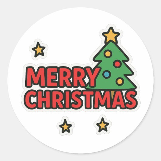 メリークリスマス ラウンドシール (正面)