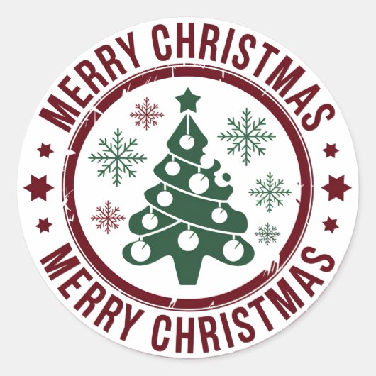 メリークリスマス ラウンドシール (正面)