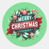 メリークリスマス ラウンドシール (正面)
