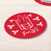 メリークリスマス ラウンドペーパーコースター (アングル)