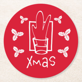 メリークリスマス ラウンドペーパーコースター