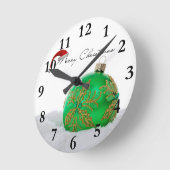 メリークリスマス ラウンド壁時計 (傾斜)