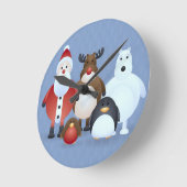 メリークリスマス ラウンド壁時計 (傾斜)