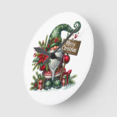 メリークリスマス ラウンド壁時計 (傾斜)