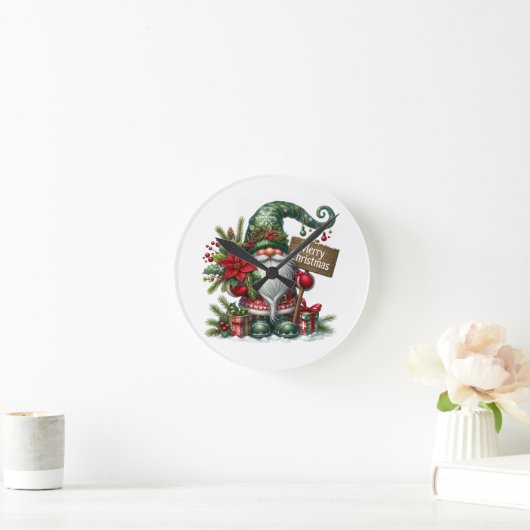 メリークリスマス ラウンド壁時計 (ホーム)