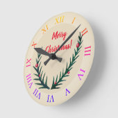 メリークリスマス ラウンド壁時計 (傾斜)