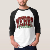 メリークリスマス ラグラン スリーブ Tシャツ (正面)