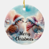 メリークリスマス・ラブ・バード セラミックオーナメント (裏面)