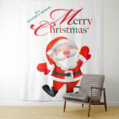 メリークリスマス ラブ 面白いサンタ 背景 タペストリー (インサイチュ)