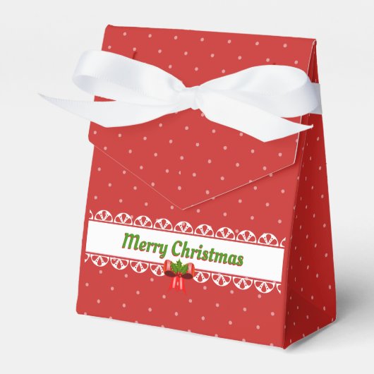 メリークリスマス、リボンと水玉 フェイバーボックス (正面サイド)
