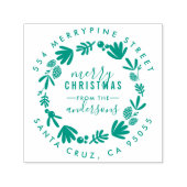 メリークリスマス |リースファミリ差出人住所 セルフインキングスタンプ (デザイン)