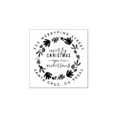 メリークリスマス |リースファミリ差出人住所 ラバースタンプ (インプリント)