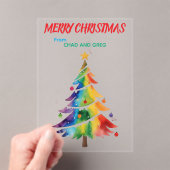 メリークリスマス レインボーカード 個人用 アクリル招待状 (インサイチュ (ポータブル))
