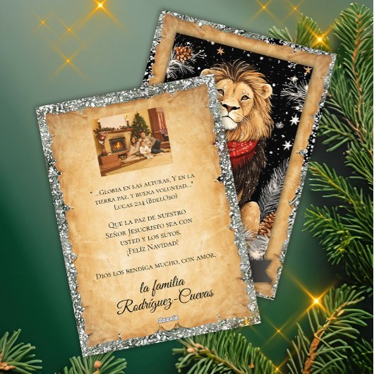 メリークリスマス レオン 地球に平和を 家族の写真 シーズンカード