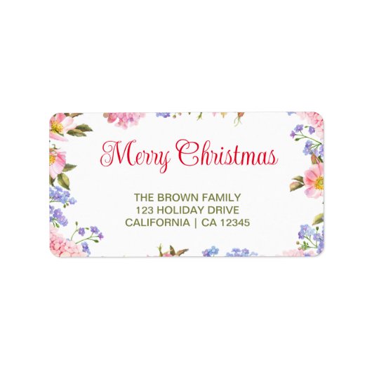 メリークリスマス |レッドタイポグラフィ差出人住所ラ ラベル (正面)