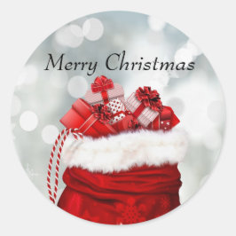 メリークリスマス、レッドプレゼント ラウンドシール