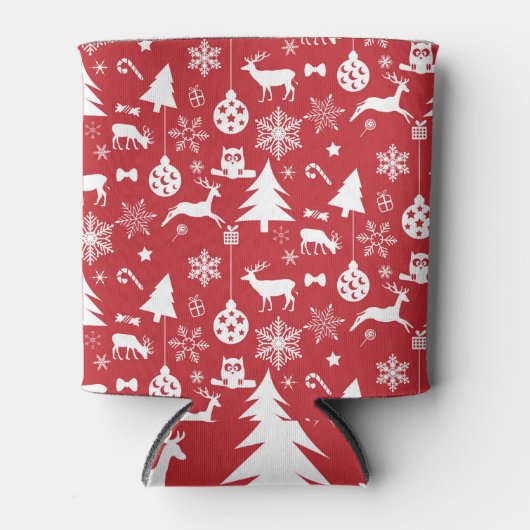 メリークリスマス:レッドヴィンテージコレクション 缶クーラー (正面)