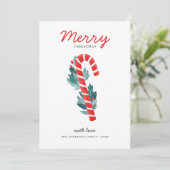 メリークリスマス.レッド棒つきキャンデーキャンディ&ブルーフローラ シーズンカード (スタンド正面)