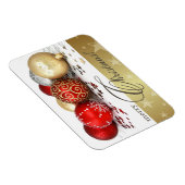 メリークリスマス.レッド金ゴールドバウブルギフト マグネット (右側)