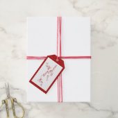 メリークリスマス レッド グリッター ギフトタグ (より糸付き)