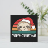 メリークリスマス レトロなスローガンのクリスマス招待状 招待状 (スタンド正面)