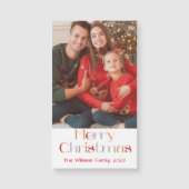 メリークリスマス・レトロスクリプトの休日のフォトマグネット (正面)