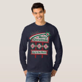 メリークリスマス レトロマーキー - 世界に喜びを Tシャツ (正面フル)