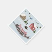 メリークリスマス、レトロ スタンダードカクテルナプキン (角)