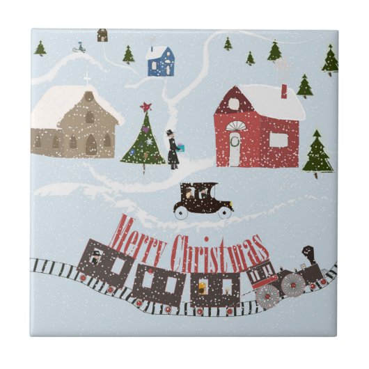 メリークリスマス、レトロ タイル (正面)