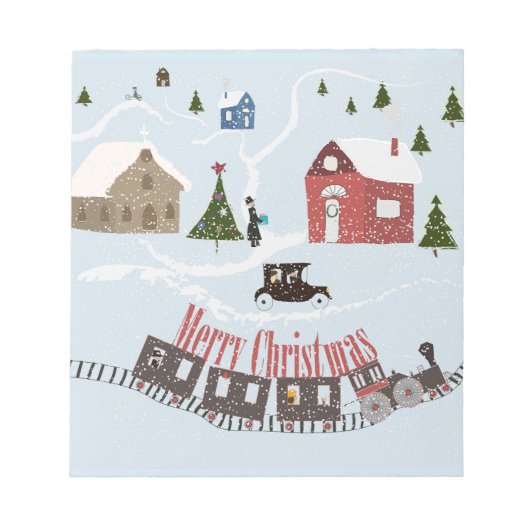 メリークリスマス、レトロ ノートパッド (正面)