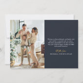 メリークリスマス レトロ フォント フォト オーナメント シーズンカード (裏面)