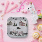 メリークリスマス、レトロ ペーパープレート (パーティー)