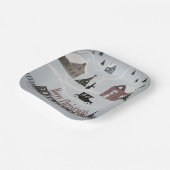 メリークリスマス、レトロ ペーパープレート (傾斜あり)