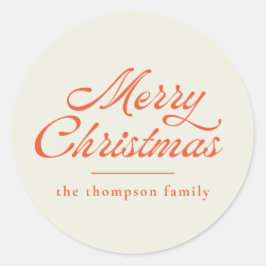 メリークリスマス レトロ ヴィンテージ ホリデー パーソナライズ ラウンドシール