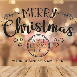 メリークリスマス ロゴと会社名を追加してください ウィンドウサイン