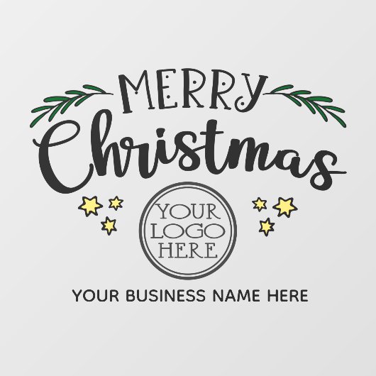 メリークリスマス ロゴと会社名を追加してください ウィンドウサイン (シート)
