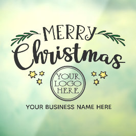 メリークリスマス ロゴと会社名を追加してください ウィンドウサイン