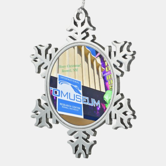 メリークリスマス!ロズウェルNMオーナメント スノーフレークピューターオーナメント (右)