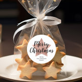 メリークリスマス ローズゴールド スター ラウンドシール