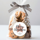 メリークリスマス ローズゴールド スター ラウンドシール