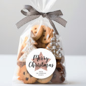 メリークリスマス ローズゴールド スター ラウンドシール