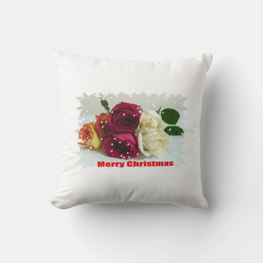 メリークリスマス ローズ 枕 (正面)