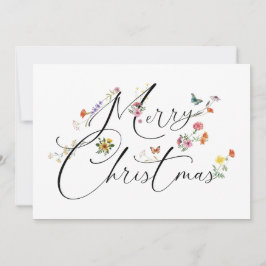 メリークリスマス ワイルドフラワーズ ボヘミアンモダン シーズンカード