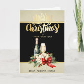 メリークリスマス,ワイン,ポインセチア シーズンカード (正面)