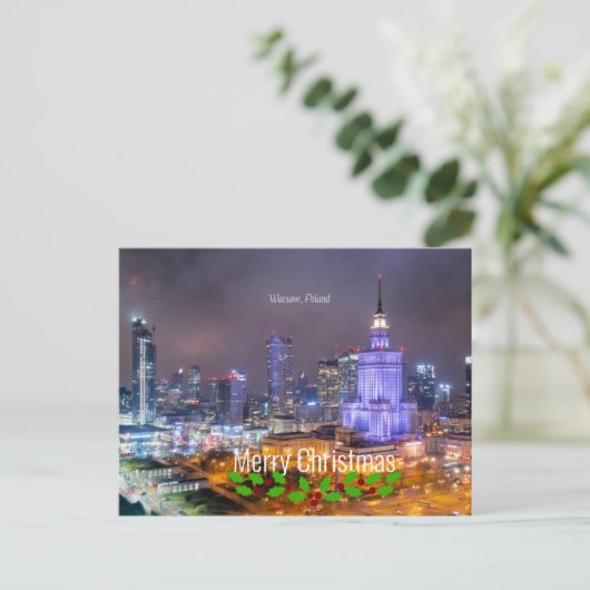 メリークリスマス – ワルシャワ，ポーランド ポストカード (スタンド正面)