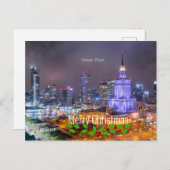 メリークリスマス – ワルシャワ，ポーランド ポストカード (正面/裏面)