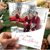 メリークリスマス ワン フォト スクリプト クラシック モダン シーズンカード