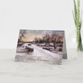 メリークリスマス.ヴィンテージの冬の国の風景 シーズンカード (正面)