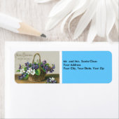 メリークリスマス – ヴィンテージの花 ラベル (インサイチュ)