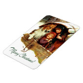 メリークリスマス.ヴィンテージアートのクリスマスプレゼント マグネット (左側)